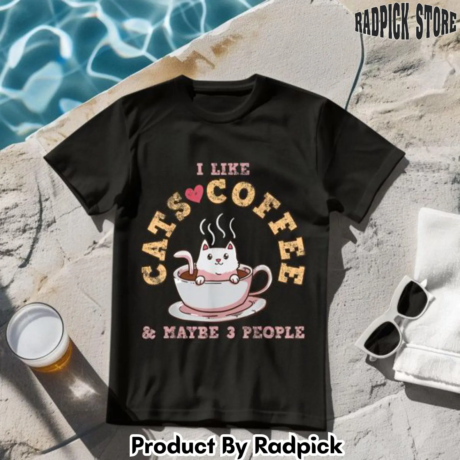 I like cats coffee and maybe 3 people tshirt rp2618834